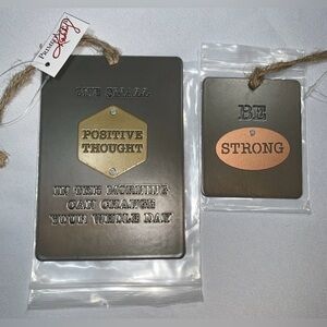 Primitives by Kathy 2 Magnets Wall Hangings Motivational Be Strong Positive